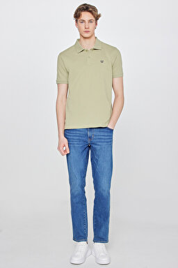 Regular Fit Normal Kesim Polo Yaka %100 Pamuk Ada Çayı Tişört - Tea Leaf-W7D5K4XX2T37Y (görsel 3)