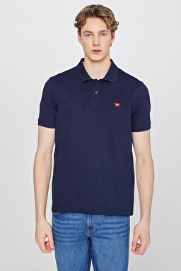 Regular Fit Normal Kesim Polo Yaka %100 Pamuk Lacivert Tişört - Navy-W7D5K4XX2T410 (görsel 2)