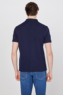 Regular Fit Normal Kesim Polo Yaka %100 Pamuk Lacivert Tişört - Navy-W7D5K4XX2T410 (görsel 5)