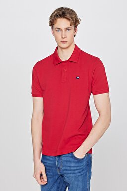 Regular Fit Normal Kesim Polo Yaka %100 Pamuk Bordo Tişört - Red-W7D5K4XX2T600