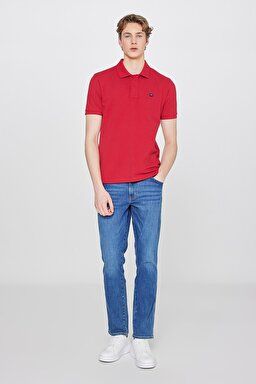Regular Fit Normal Kesim Polo Yaka %100 Pamuk Bordo Tişört - Red-W7D5K4XX2T600 (görsel 3)