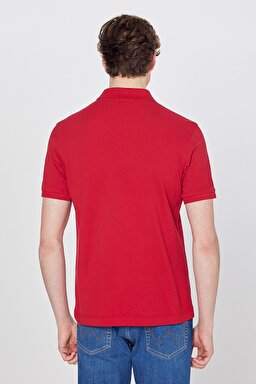 Regular Fit Normal Kesim Polo Yaka %100 Pamuk Bordo Tişört - Red-W7D5K4XX2T600 (görsel 5)
