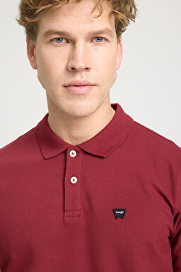 Regular Fit Normal Kesim Polo Yaka %100 Pamuk Bordo Tişört - Claret Red-W7D5K4XX2T606 (görsel 4)