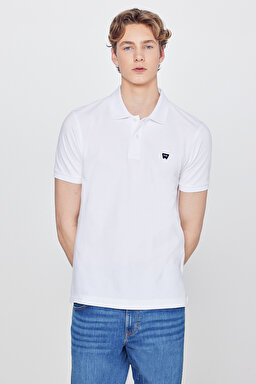 Regular Fit Normal Kesim Polo Yaka %100 Pamuk Beyaz Tişört - White-W7D5K4XX2T989 (görsel 2)