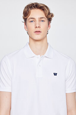 Regular Fit Normal Kesim Polo Yaka %100 Pamuk Beyaz Tişört - White-W7D5K4XX2T989 (görsel 4)