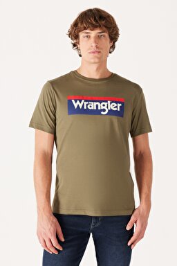 Regular Fit Normal Kesim %100 Pamuk Bisiklet Yaka Tişört - Dusty Olive-W7H4D3X45 (görsel 2)