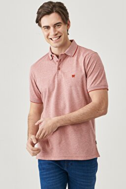 Regular Fit Normal Kesim Pamuklu Polo Yaka Tişört - Etruscan Red-W7H7KER11 (görsel 2)