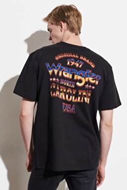 Loose Fit Rahat Kesim %100 Pamuk Bisiklet Yaka Siyah Tişört - Faded Black-W7L4GFXV6 (görsel 5)