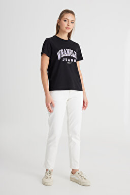 Regular Fit Normal Kesim Bisiklet Yaka %100 Pamuk Siyah Tişört - Black-W7N4205541001 (görsel 3)