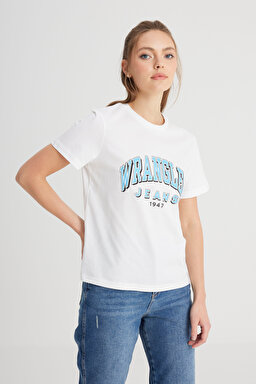 Regular Fit Normal Kesim Bisiklet Yaka %100 Pamuk Kırık Beyaz Tişört - Off White-W7N4205541102