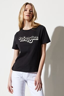 Regular Fit Normal Kesim %100 Pamuk Bisiklet Yaka Tişört - Washed Black-W7N4D3XVD