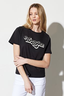 Regular Fit Normal Kesim %100 Pamuk Bisiklet Yaka Tişört - Washed Black-W7N4D3XVD (görsel 3)