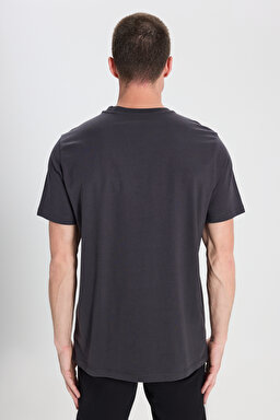 Regular Fit Normal Kesim Bisiklet Yaka %100 Pamuk Siyah Tişört - Faded Black-W7NM203877M39 (görsel 5)