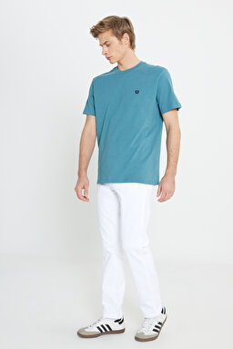 Regular Fit Normal Kesim Bisiklet Yaka %100 Pamuk Lacivert Tişört - Hydro-W7NM203877W25 (görsel 3)