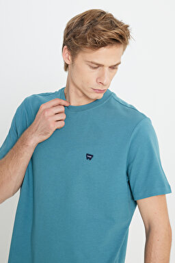 Regular Fit Normal Kesim Bisiklet Yaka %100 Pamuk Lacivert Tişört - Hydro-W7NM203877W25 (görsel 4)