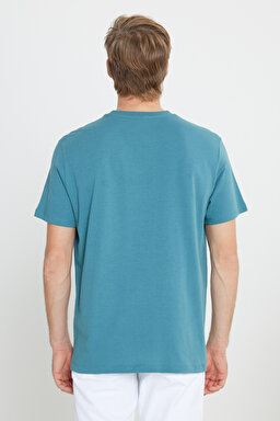 Regular Fit Normal Kesim Bisiklet Yaka %100 Pamuk Lacivert Tişört - Hydro-W7NM203877W25 (görsel 5)