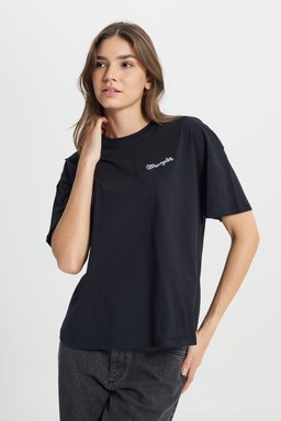 Regular Fit Normal Kesim Bisiklet Yaka %100 Pamuk Siyah Tişört - Black-W7R4EE001 (görsel 2)