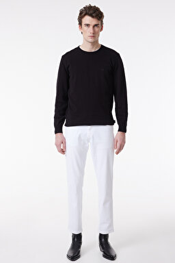 Regular Fit Normal Kesim Sıfır Yaka Triko - Black-W8A02P100 (görsel 3)
