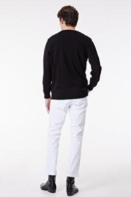 Regular Fit Normal Kesim Sıfır Yaka Triko - Black-W8A02P100 (görsel 7)