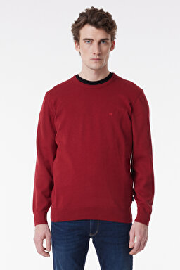 Regular Fit Normal Kesim Sıfır Yaka Triko - Red-W8A02PX2G (görsel 2)
