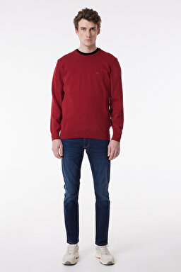Regular Fit Normal Kesim Sıfır Yaka Triko - Red-W8A02PX2G (görsel 3)