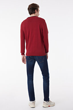 Regular Fit Normal Kesim Sıfır Yaka Triko - Red-W8A02PX2G (görsel 7)