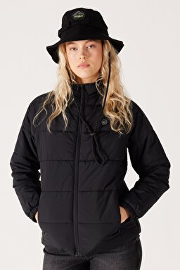 All Terrain Gear Regular Fit Kapüşonlu Çift Kullanımlı Siyah Su Geçirmez Ceket - Black-WA44ES100