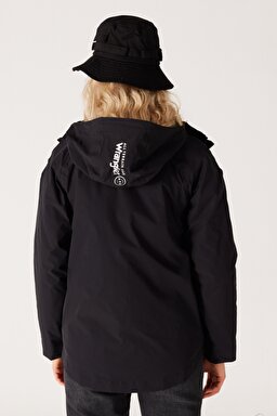 All Terrain Gear Regular Fit Kapüşonlu Çift Kullanımlı Siyah Su Geçirmez Ceket - Black-WA44ES100 (görsel 8)