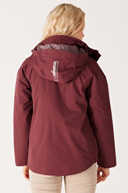 All Terrain Gear Regular Fit Kapüşonlu Çift Kullanımlı Bordo Su Geçirmez Ceket - Red Mahogany-WA44ES17M (görsel 4)