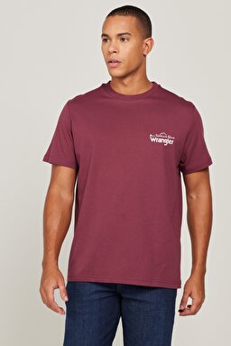 All Terrain Gear Regular Fit Normal Kesim %100 Pamuk Bisiklet Yaka Tişört - Burgundy-WC5EGE39R