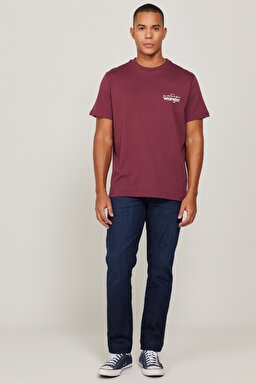 All Terrain Gear Regular Fit Normal Kesim %100 Pamuk Bisiklet Yaka Tişört - Burgundy-WC5EGE39R (görsel 6)