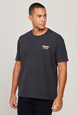 All Terrain Gear Regular Fit Normal Kesim %100 Pamuk Bisiklet Yaka Tişört - Caviar-WC5EGEB00 (görsel 3)
