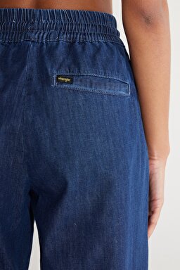 Regular Fit Normal Kesim %100 Pamuk Yüksek Bel Jean Jogger Pantolon - Mid Stone-WJW400114V (görsel 7)