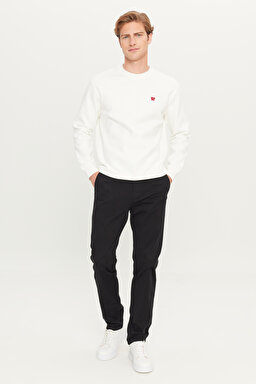 Slim Fit Dar Kesim  Normal Bel Dar Paça Siyah Chino Pantolon - Black-WM01003001