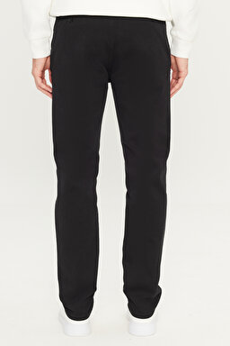 Slim Fit Dar Kesim  Normal Bel Dar Paça Siyah Chino Pantolon - Black-WM01003001 (görsel 4)