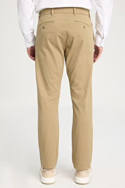 Slim Fit Dar Kesim Normal Bel DarPaça Camel Chino Pantolon - Camel-WM01003211 (görsel 5)