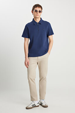 Slim Fit Dar Kesim Normal Bel DarPaça Bej Chino Pantolon - Beige-WM01003614