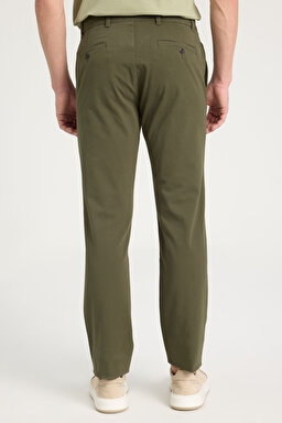 Slim Fit Dar Kesim Normal Bel Dar Paça Haki Chino Pantolon - Khaki-WM01003801 (görsel 5)