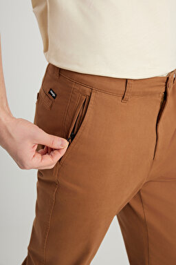 Slim Fit Dar Kesim Normal Bel DarPaça Bordo Chino Pantolon - Acorn-WM01003A96 (görsel 5)