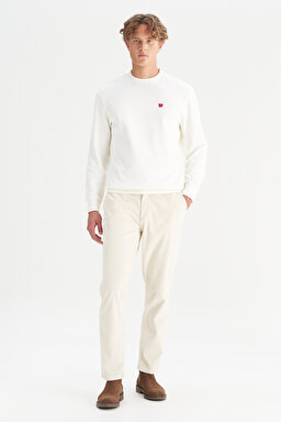 Pamuklu Regular Fit Normal Kesim Cepli Esnek Kadife Jogger Pantolon - Beige-WM010300524 (görsel 2)