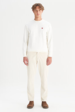 Pamuklu Regular Fit Normal Kesim Cepli Esnek Kadife Jogger Pantolon - Beige-WM010300524 (görsel 3)