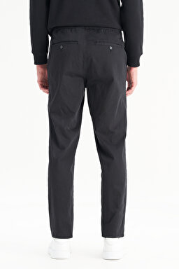 Pamuklu Slim Fit Dar Kesim Cepli Yumuşak Dokulu Esnek Pantolon - Black-WM01200001001 (görsel 5)