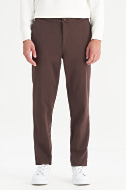 Pamuklu Slim Fit Dar Kesim Cepli Yumuşak Dokulu Esnek Pantolon - Dark Brown-WM01200001024 (görsel 2)