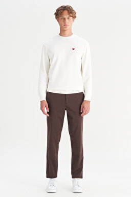 Pamuklu Slim Fit Dar Kesim Cepli Yumuşak Dokulu Esnek Pantolon - Dark Brown-WM01200001024 (görsel 3)