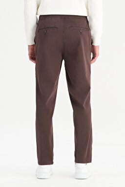 Pamuklu Slim Fit Dar Kesim Cepli Yumuşak Dokulu Esnek Pantolon - Dark Brown-WM01200001024 (görsel 4)