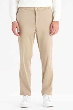 Pamuklu Slim Fit Dar Kesim Cepli Yumuşak Dokulu Esnek Pantolon - Beige-WM01200001614 (görsel 2)