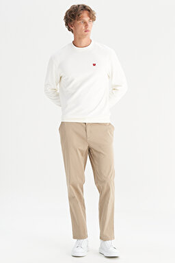 Pamuklu Slim Fit Dar Kesim Cepli Yumuşak Dokulu Esnek Pantolon - Beige-WM01200001614 (görsel 3)