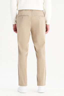 Pamuklu Slim Fit Dar Kesim Cepli Yumuşak Dokulu Esnek Pantolon - Beige-WM01200001614 (görsel 4)