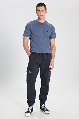 Regular Fit Normal Kesim Normal Bel Dar Paça Lacivert Jogger Pantolon - Navy-WM03002410