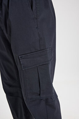 Regular Fit Normal Kesim Normal Bel Dar Paça Lacivert Jogger Pantolon - Navy-WM03002410 (görsel 5)